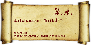 Waldhauser Anikó névjegykártya